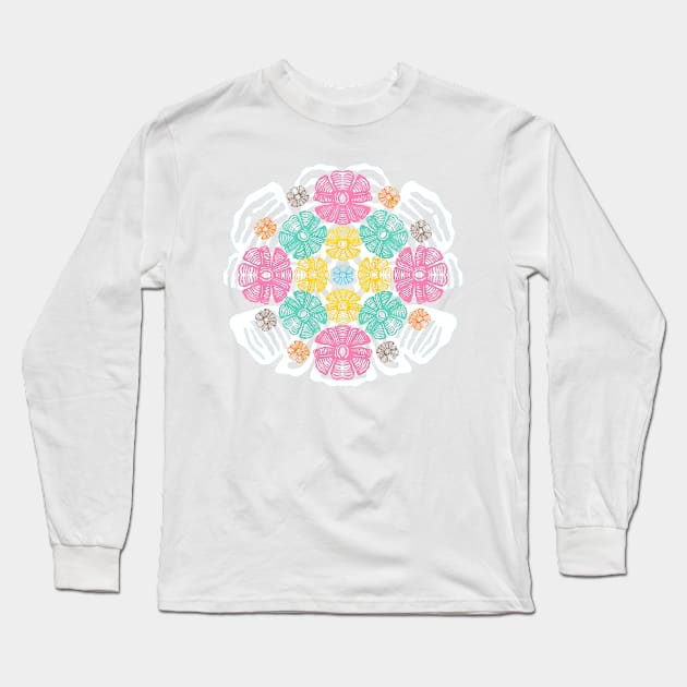 Flower Bowl - Paper cut patterns Long Sleeve T-Shirt by sidsweb